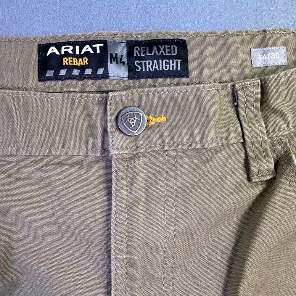 Ariat Rebar M4 Relaxed Straight PANTS JEANS MENS 34/30 BROWN WORKWEAR